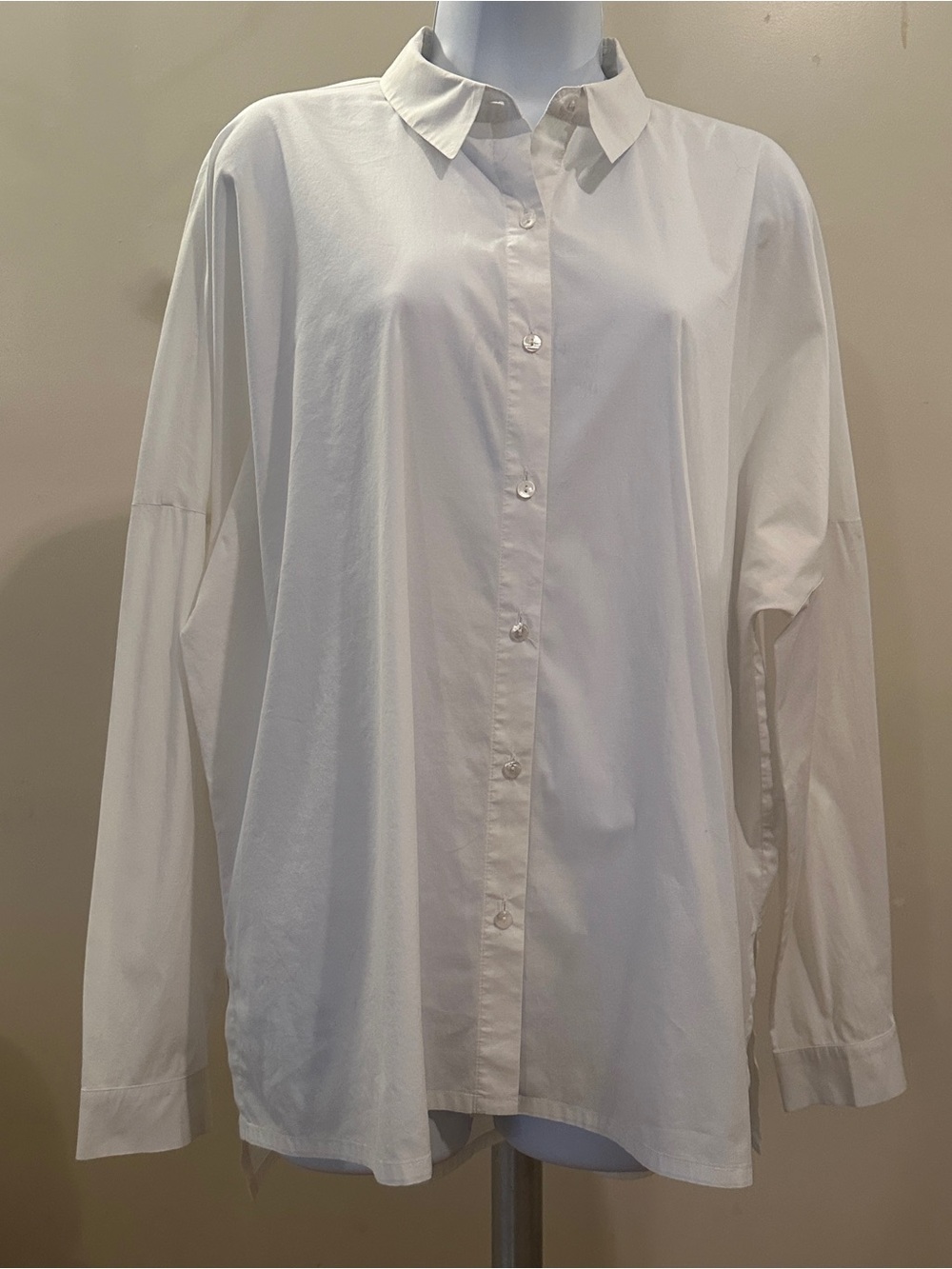 Eileen Fisher White Relaxed Button-Down Shirt